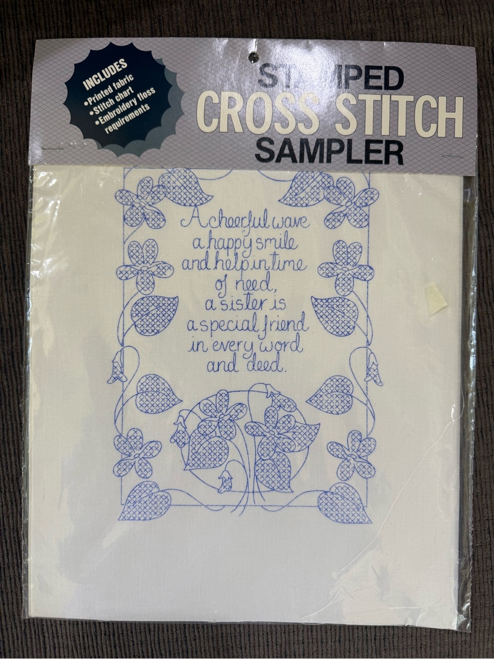 Vintage stamped Cross Stitch by Bucilla. NIP Perfect for crafter!!